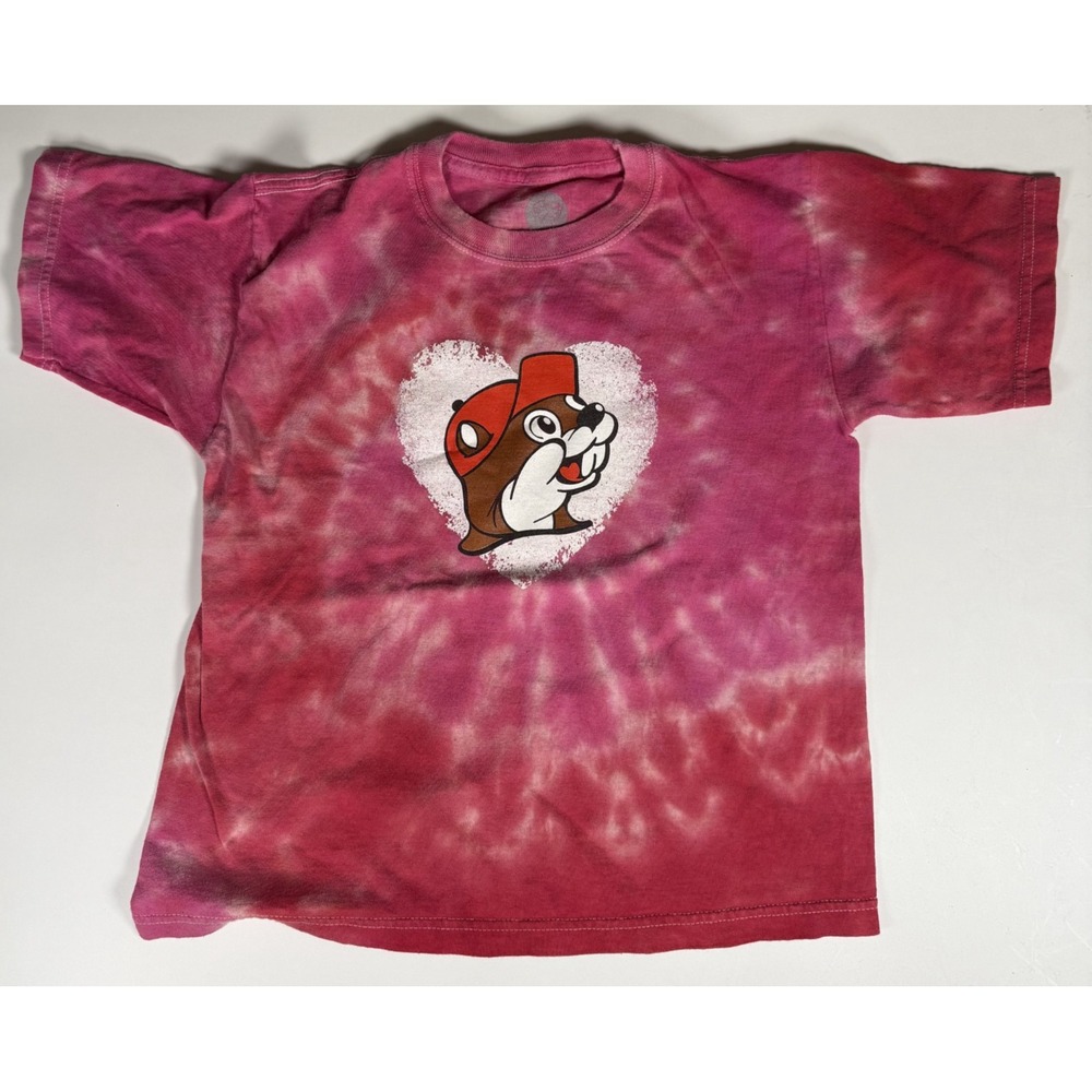 Buc-ee's Tie Dye Pink Graphic T Shirt Youth Size YS Beaver Tee